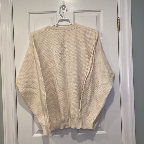 Disney Wilderness Lodge Mens XL Cream Waffle Knit Button Sweater Cotton Vintage - Picture 4 of 5